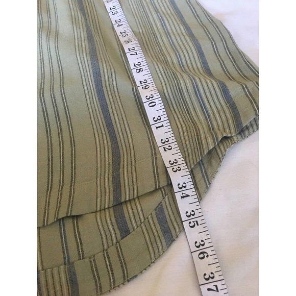 Anthropologie Cloth & Stone Dress Sz Small Green Short Sleeve Buttons Hi Lo Hem - Picture 10 of 12